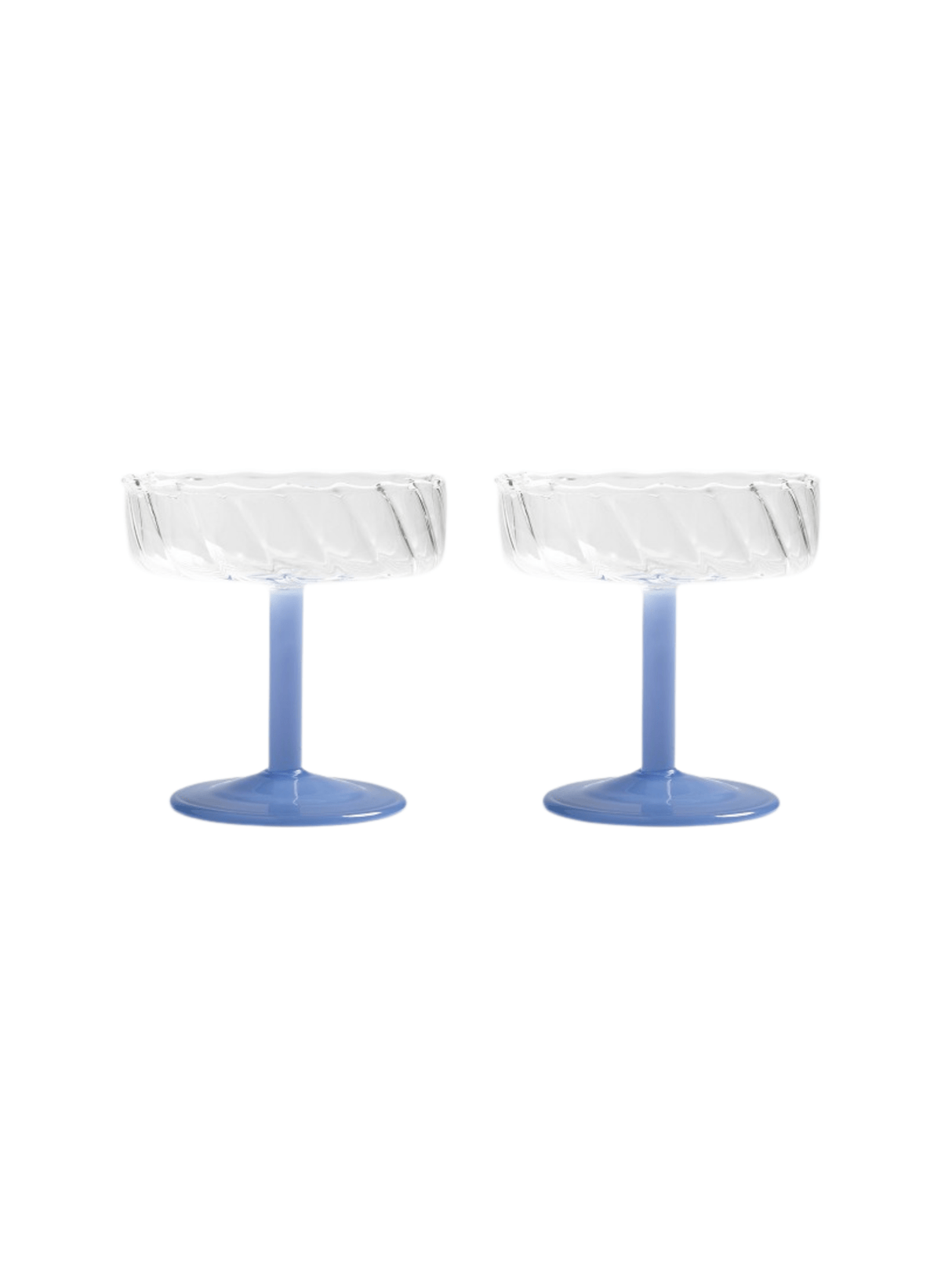 &k amsterdam Coupe Cocktailglas Blau, 2 - teilig - hei - kju