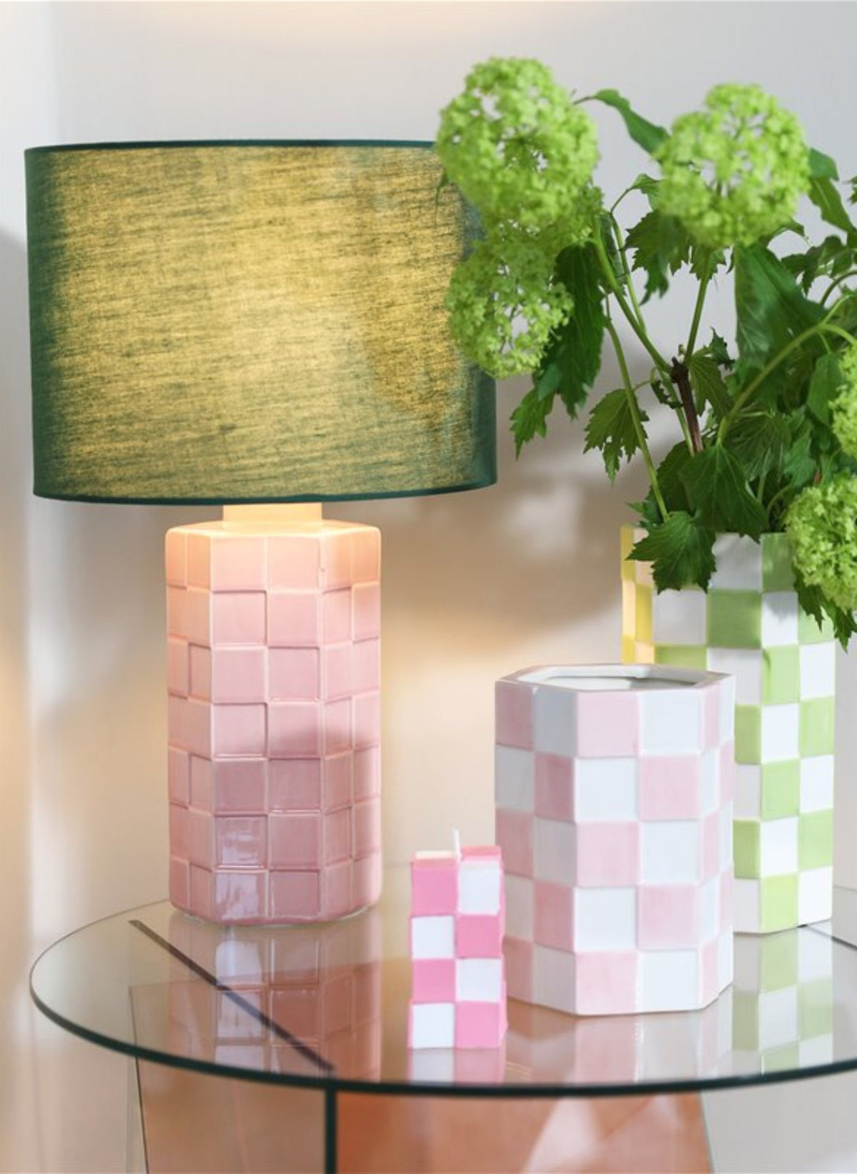 &klevering Lampe Karomuster Pink - hei - kju