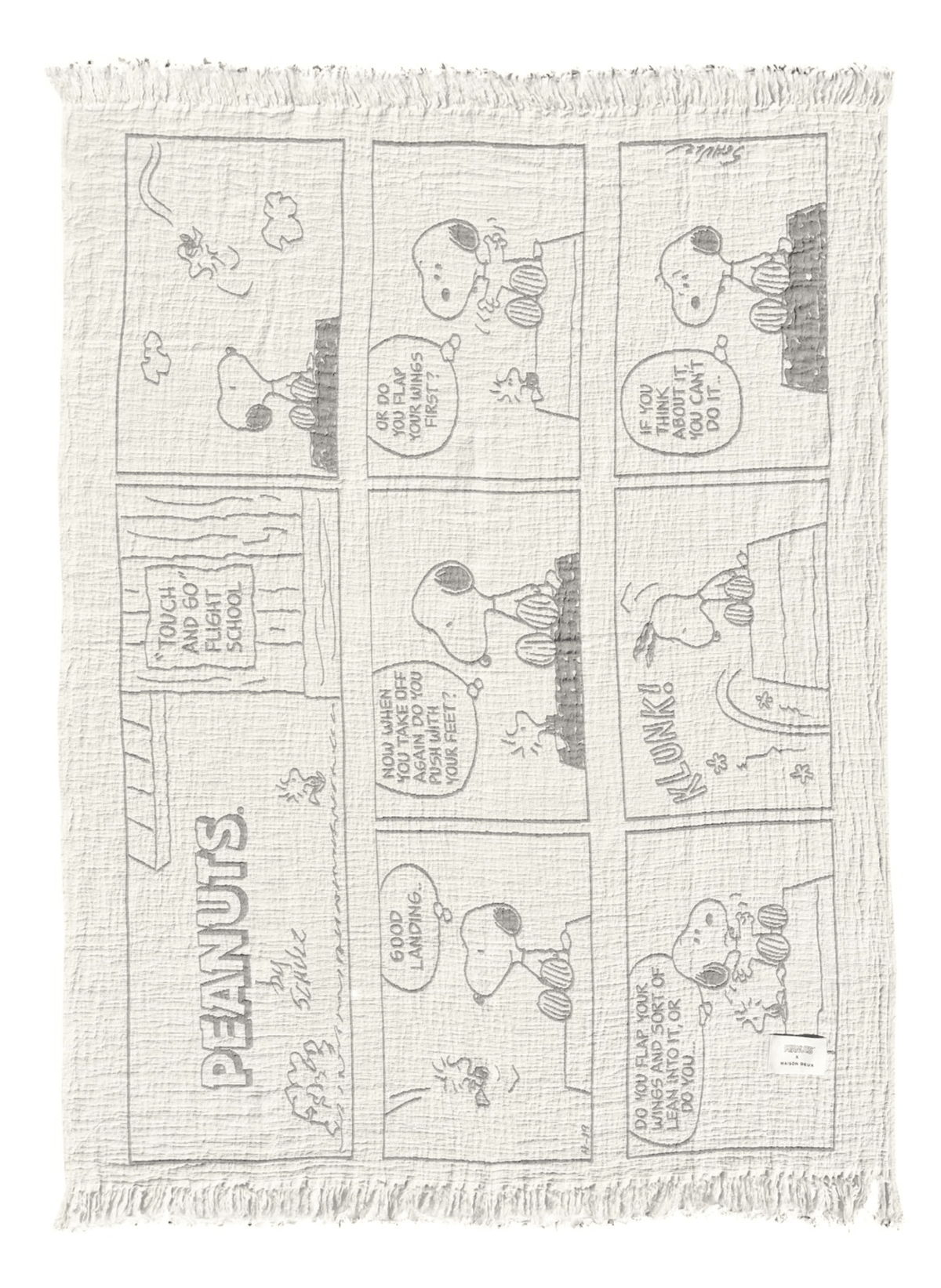 Maison Deux Baumwolldecke Peanuts Comic Flightschool - hei - kju