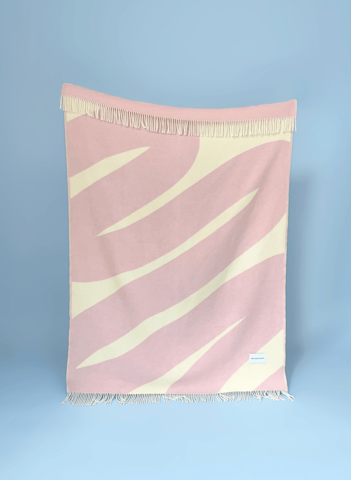 Maison Deux Wolldecke Swirl Buttergelb Rosa - hei - kju