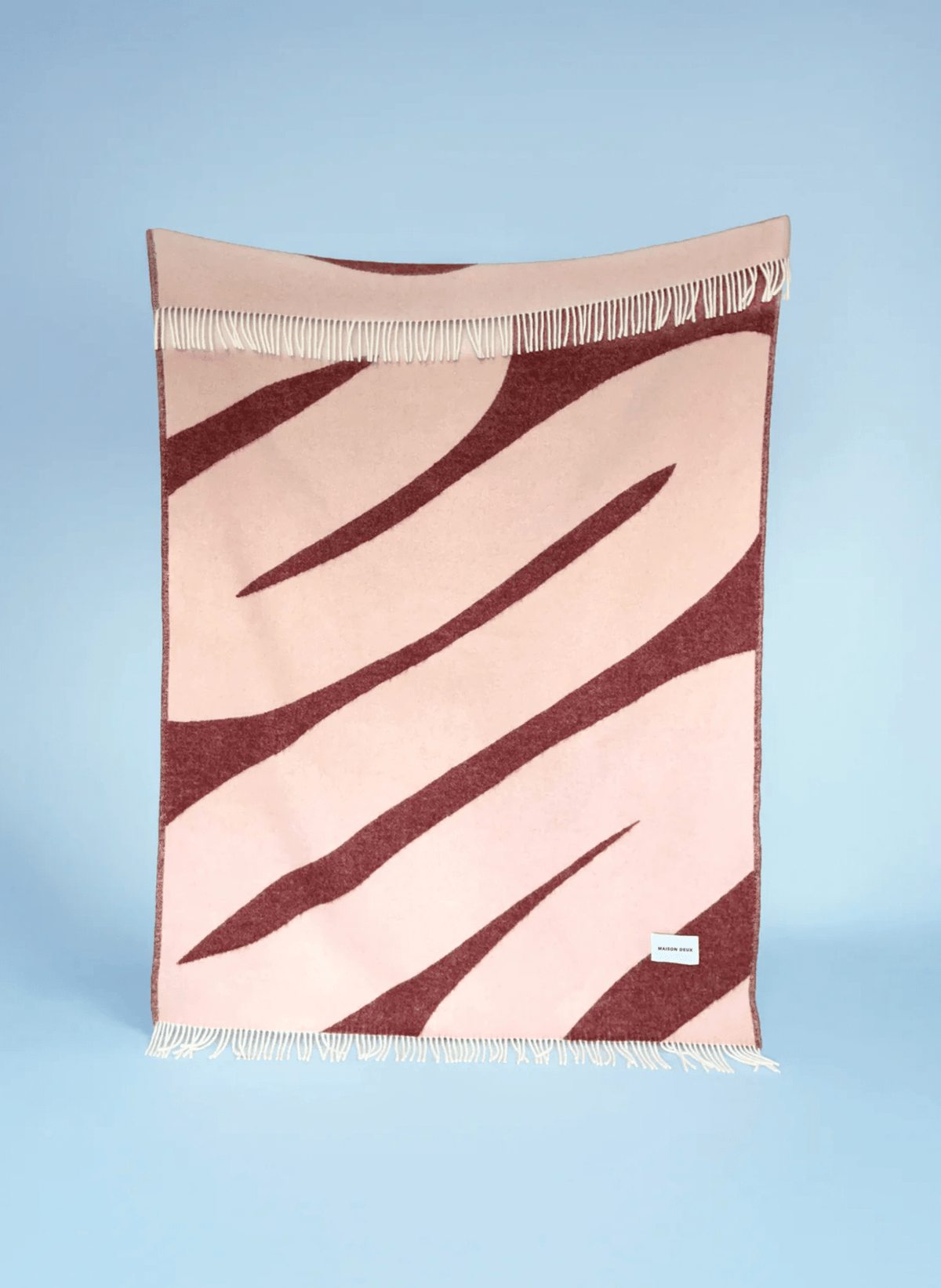 Maison Deux Wolldecke Swirl Rosa Bordeaux - hei - kju