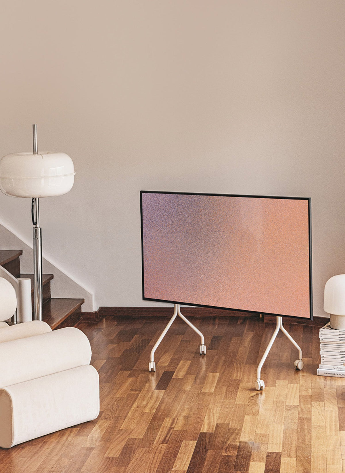 Pedestal Moon Rollin' TV Ständer 40 - 70 Zoll Weiß - hei - kju