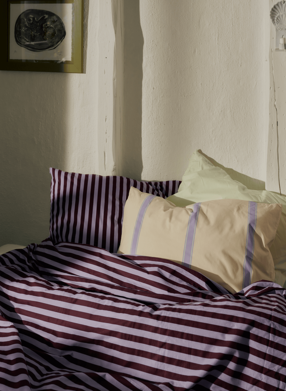 Bongusta Percale Bettwäsche Set Creme & Lavendel - hei-kju