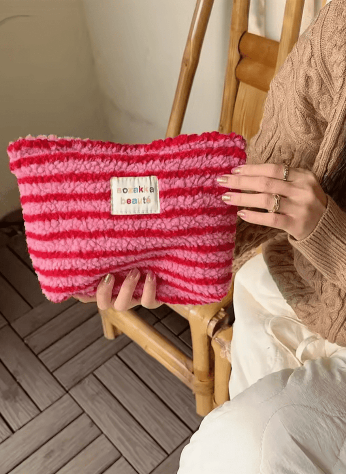 hei - kju Bunte Plüsch - Kosmetiktasche - hei - kju