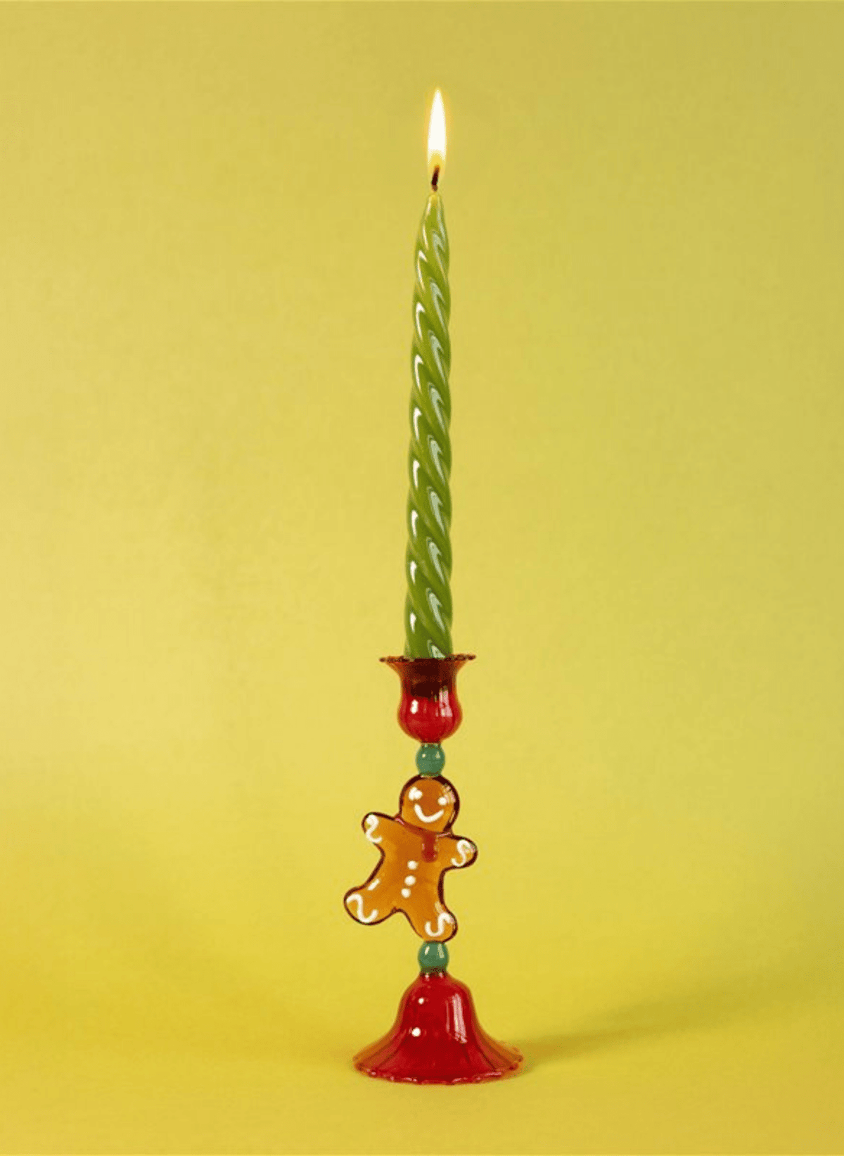 &k amsterdam Mundgeblasener Glas-Kerzenhalter Merry Gingerbread - hei-kju