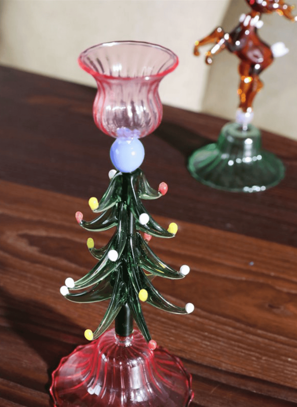 &k amsterdam Mundgeblasener Glas-Kerzenhalter Merry Tree - hei-kju