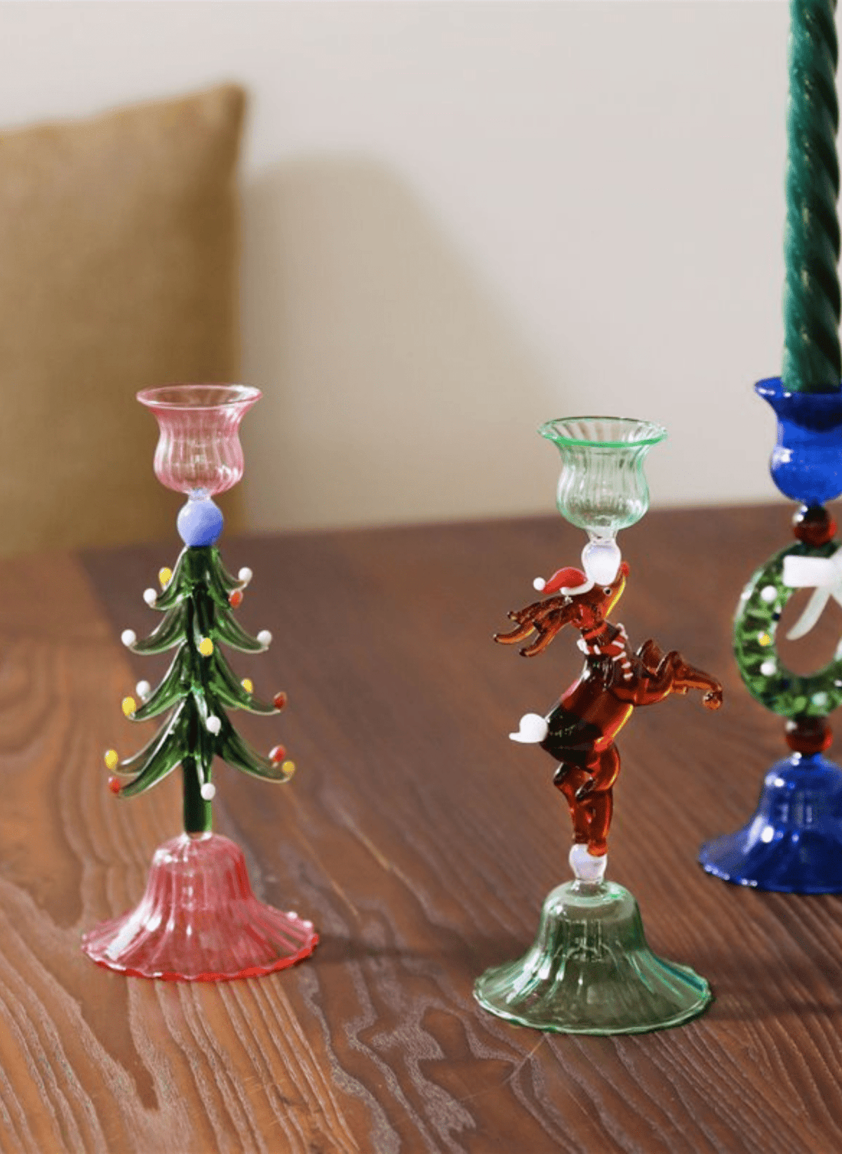&k amsterdam Mundgeblasener Glas-Kerzenhalter Merry Tree - hei-kju