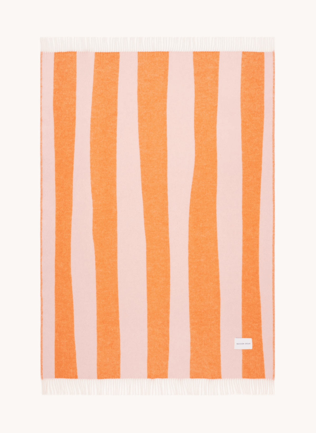 Maison Deux Wolldecke Rough Stripe Rosa Karotte - hei - kju