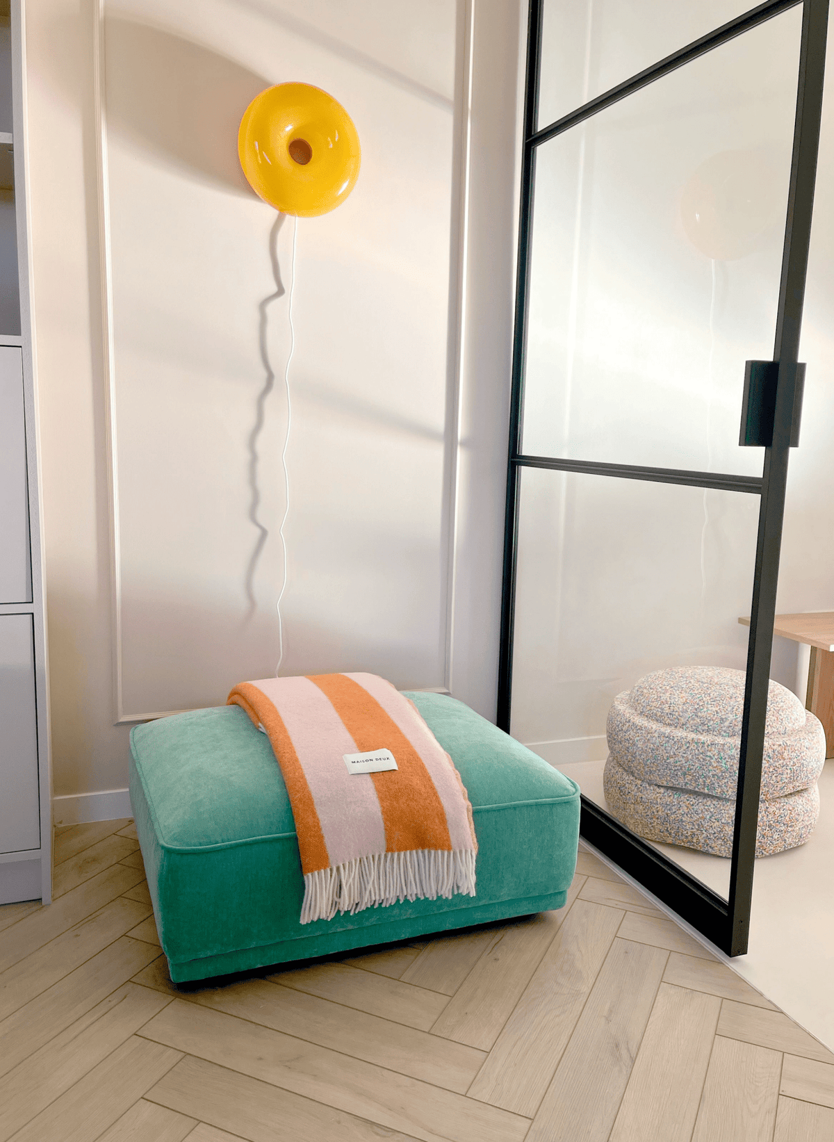 Maison Deux Wolldecke Rough Stripe Rosa Karotte - hei - kju
