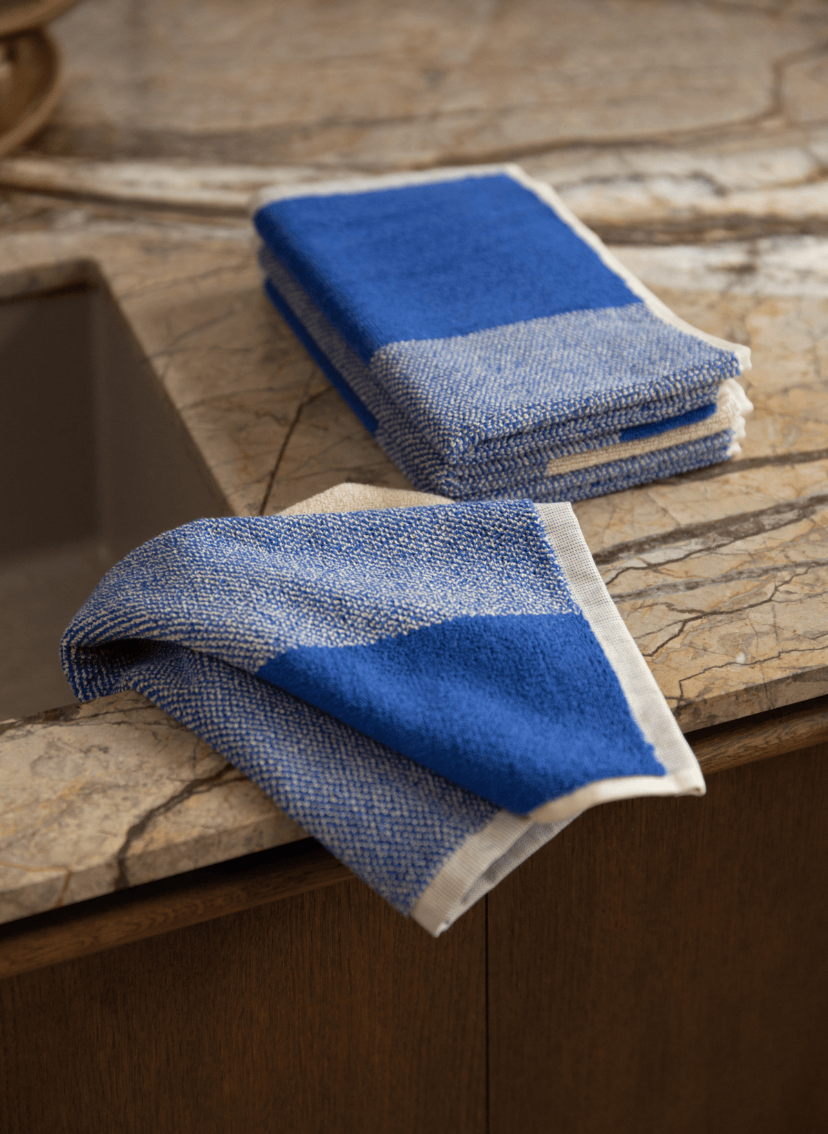 Suite702 Badetuch - Set Cobalt Blue Ecru (2 - tlg.) - hei - kju